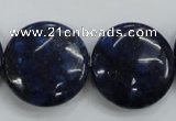 CNL929 15.5 inches 25mm flat round natural lapis lazuli gemstone beads