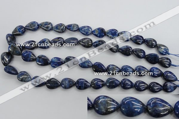 CNL955 15.5 inches 12*16mm flat teardrop natural lapis lazuli beads