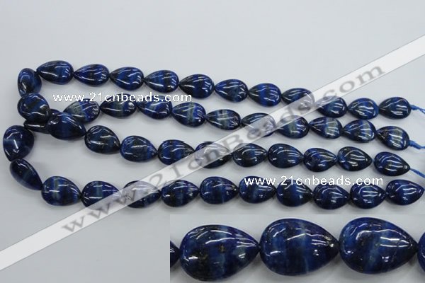 CNL956 15.5 inches 13*18mm flat teardrop natural lapis lazuli beads