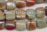 CNS103 15.5 inches 12*12mm square natural serpentine jasper beads