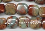 CNS104 15.5 inches 14*14mm square natural serpentine jasper beads