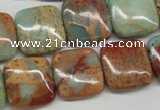 CNS106 15.5 inches 18*18mm square natural serpentine jasper beads