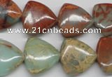 CNS117 15.5 inches 18*18mm triangle natural serpentine jasper beads