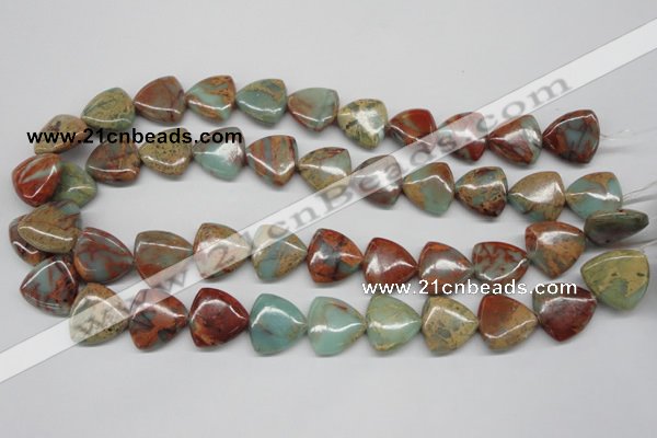 CNS117 15.5 inches 18*18mm triangle natural serpentine jasper beads