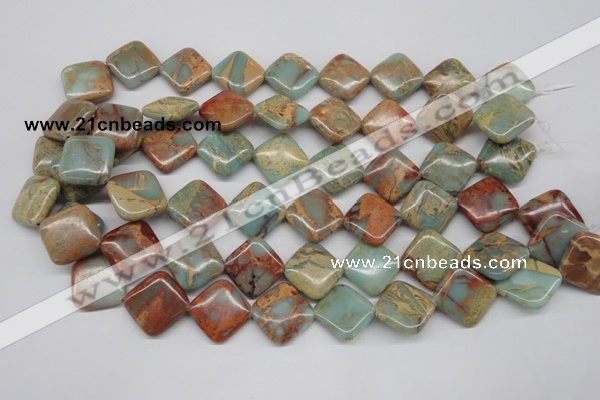 CNS121 15.5 inches 18*18mm diamond natural serpentine jasper beads