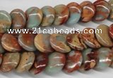 CNS124 15.5 inches 12mm flat round natural serpentine jasper beads