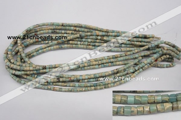 CNS135 15.5 inches 3.5*4mm heishi natural serpentine jasper beads