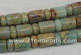 CNS136 5*8mm rondelle & 8*12mm tube natural serpentine jasper beads