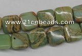 CNS140 15.5 inches 12*12mm square natural serpentine jasper beads