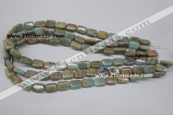 CNS145 15.5 inches 10*14mm rectangle natural serpentine jasper beads