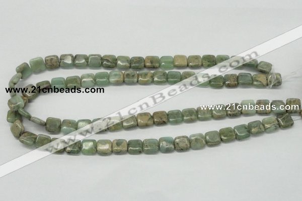 CNS15 16 inches 10*10mm square natural serpentine jasper beads