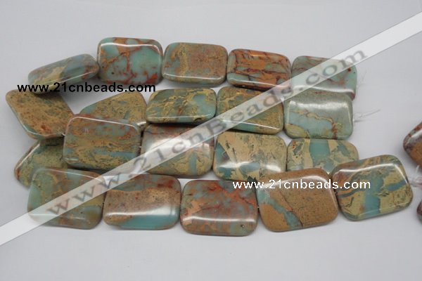 CNS152 15.5 inches 30*40mm rectangle natural serpentine jasper beads