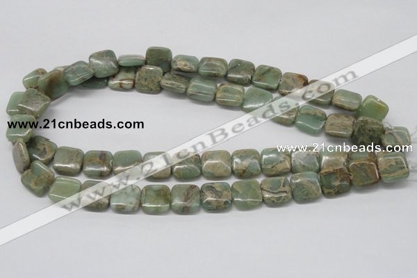 CNS16 16 inches 14*14mm square natural serpentine jasper beads