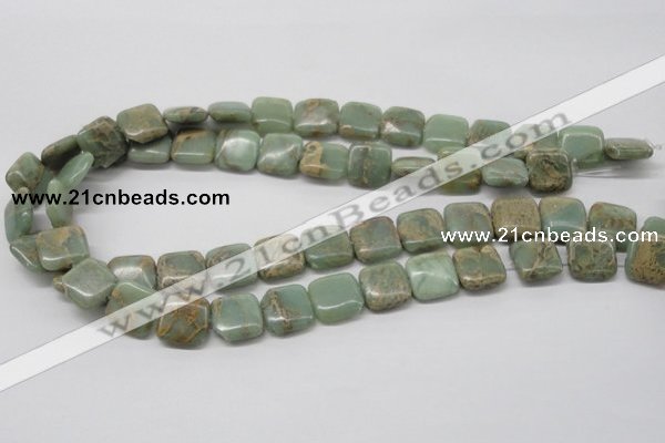 CNS17 16 inches 16*16mm square natural serpentine jasper beads