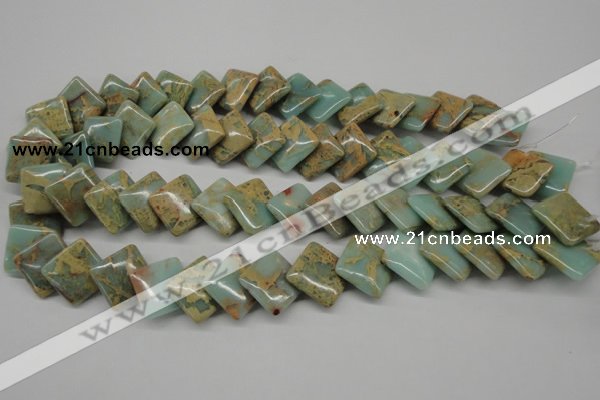 CNS180 15.5 inches 16*16mm diamond natural serpentine jasper beads