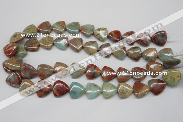 CNS184 15.5 inches 16*16mm triangle natural serpentine jasper beads