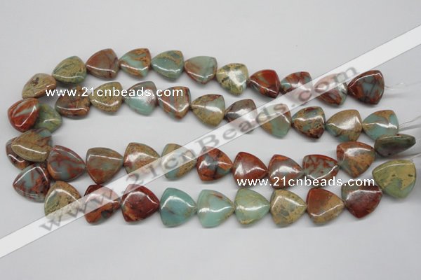 CNS185 15.5 inches 20*20mm triangle natural serpentine jasper beads