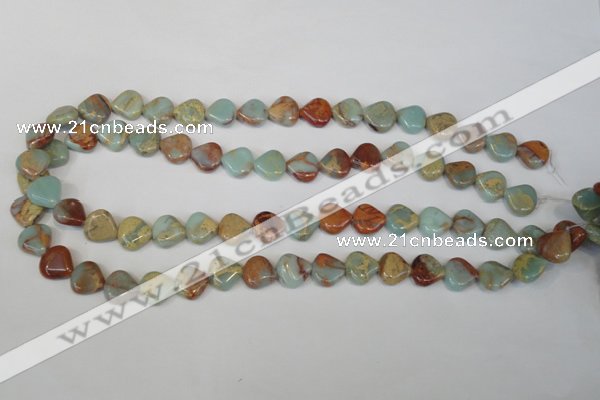 CNS186 15.5 inches 12*12mm triangle natural serpentine jasper beads