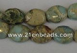 CNS188 15.5 inches 8*10mm oval natural serpentine jasper beads