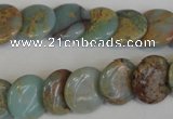 CNS191 15.5 inches 14mm flat round natural serpentine jasper beads