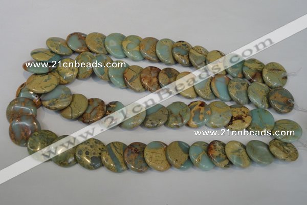 CNS192 15.5 inches 20mm flat round natural serpentine jasper beads