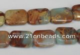 CNS194 15.5 inches 12*16mm rectangle natural serpentine jasper beads