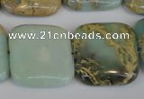 CNS195 15.5 inches 25*25mm square natural serpentine jasper beads