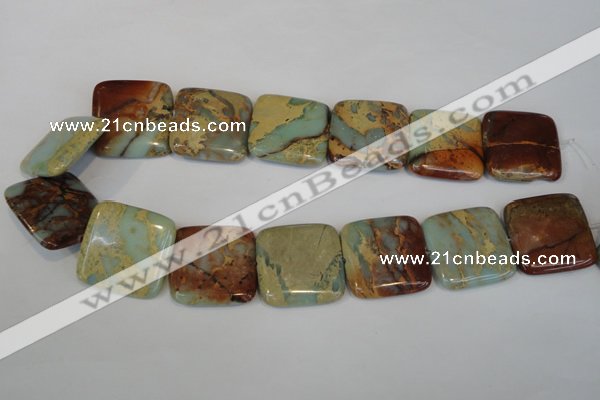 CNS196 15.5 inches 30*30mm square natural serpentine jasper beads