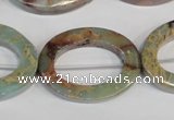 CNS198 15.5 inches 22*30mm oval donut natural serpentine jasper beads
