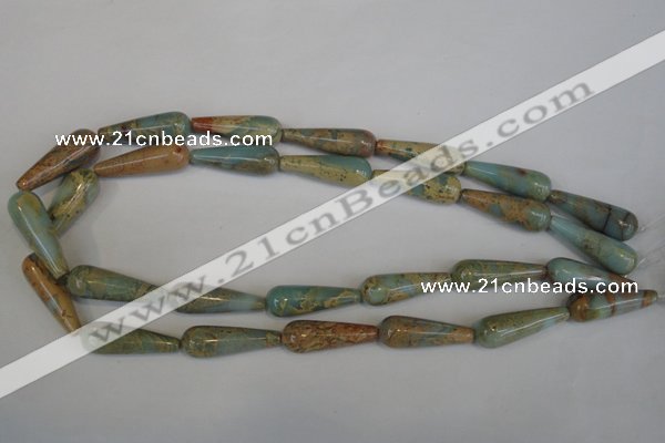 CNS201 15.5 inches 10*30mm teardrop natural serpentine jasper beads