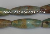 CNS204 15.5 inches 10*30mm rice natural serpentine jasper beads