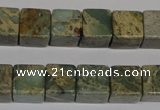 CNS210 15.5 inches 15*15mm cube natural serpentine jasper beads