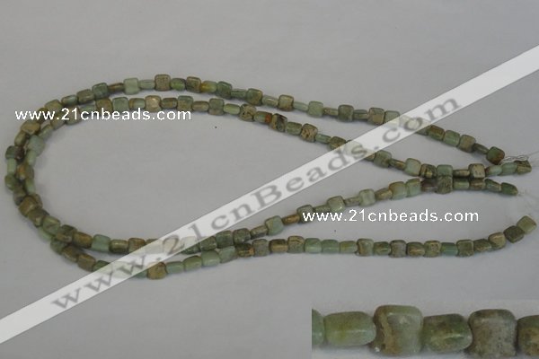 CNS212 15.5 inches 6*6mm square natural serpentine jasper beads