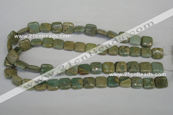 CNS213 15.5 inches 15*15mm square natural serpentine jasper beads