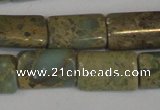 CNS215 15.5 inches 8*12mm flat tube natural serpentine jasper beads