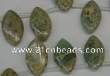 CNS218 Top-drilled 10*18mm marquise natural serpentine jasper beads