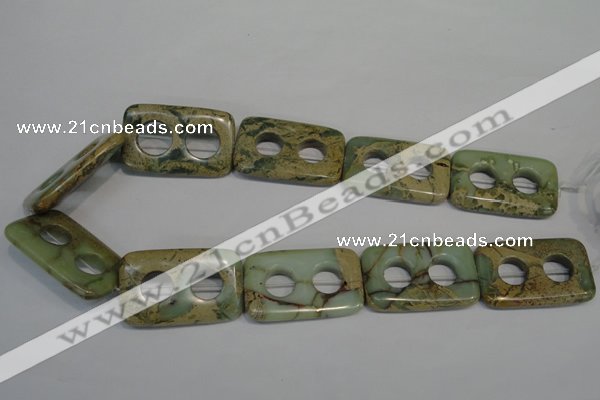 CNS227 15.5 inches 25*40mm carved rectangle natural serpentine jasper beads