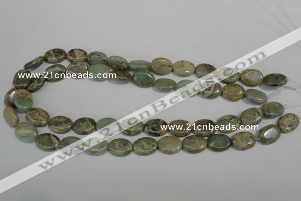 CNS241 15.5 inches 12*16mm oval natural serpentine jasper beads