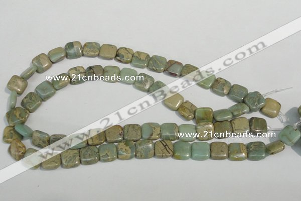 CNS250 15.5 inches 12*12mm square natural serpentine jasper beads