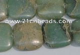 CNS251 15.5 inches 20*20mm square natural serpentine jasper beads