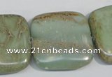 CNS252 15.5 inches 30*30mm square natural serpentine jasper beads