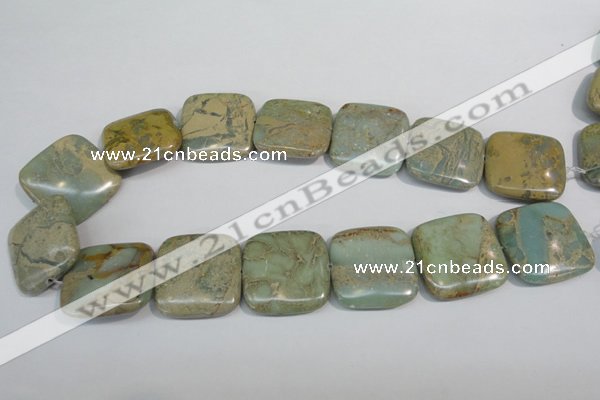 CNS252 15.5 inches 30*30mm square natural serpentine jasper beads
