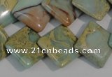 CNS265 15.5 inches 18*18mm diamond natural serpentine jasper beads