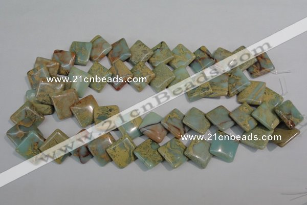 CNS265 15.5 inches 18*18mm diamond natural serpentine jasper beads