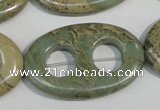 CNS270 15.5 inches 25*40mm carved oval natural serpentine jasper beads