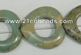 CNS272 15.5 inches 30*30mm heart donut natural serpentine jasper beads