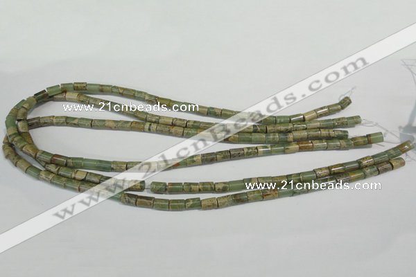 CNS274 15.5 inches 5*7mm tube natural serpentine jasper beads