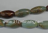 CNS277 15.5 inches 8*16mm rice natural serpentine jasper beads