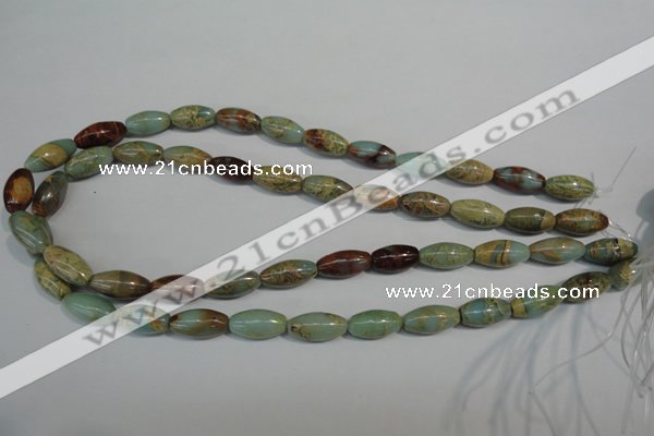 CNS277 15.5 inches 8*16mm rice natural serpentine jasper beads
