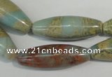 CNS278 15.5 inches 10*30mm rice natural serpentine jasper beads